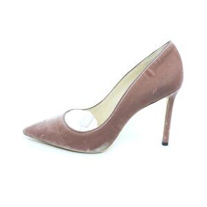 Jimmy Choo Pumps Heel Romy 100 Velvet Ballet Pink Pointed Toe Womens EUR 39/US 9